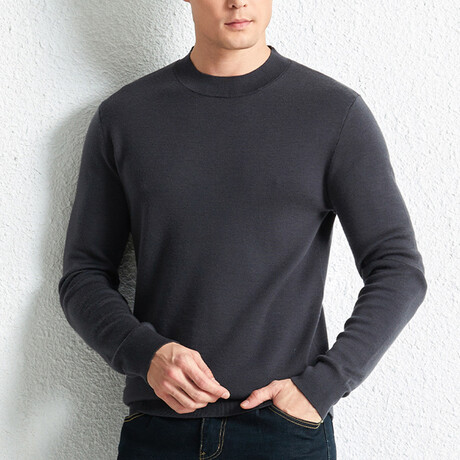 Wide Crew Neck Sweater // Gray (XS)