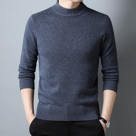 Classic Mock Neck Sweater // Style 3 // Gray (XS)