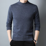 Classic Mock Neck Sweater // Style 3 // Gray (S)