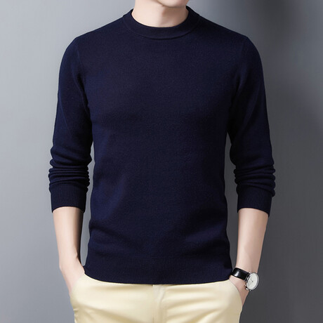 Crew Neck Sweater // Style 2 // Navy Blue (XS)