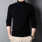Solid Turtleneck Sweater // Black (XS)