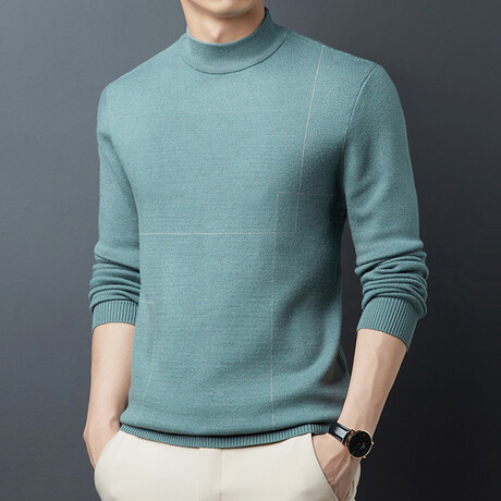 Abstract Turtleneck Sweater // Green (XS)