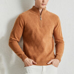 Quarter Zip Knit Sweater // Orange (XS)