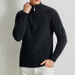 Quarter Zip Knit Sweater // Dark Gray (XS)
