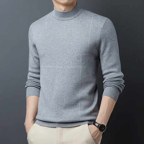 Abstract Turtleneck Sweater // Gray (XS)