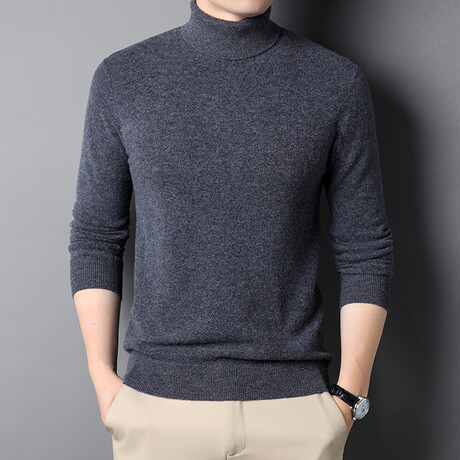 Solid Turtleneck Sweater // Gray (XS)