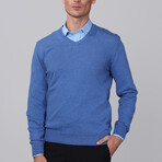 V Neck Pullover // Blue Melange (S)