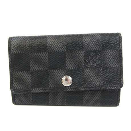 Louis Vuitton // Damier Leather Key Case // Damier Graphite // Pre-Owned