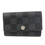 Louis Vuitton // Damier Leather Key Case // Damier Graphite // Pre-Owned