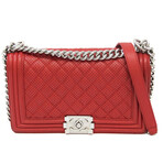 Chanel // Leather Boy Chanel Shoulder Bag // Red // Pre-Owned