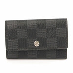 Louis Vuitton // Damier Leather Key Case I // Damier Graphite // Pre-Owned