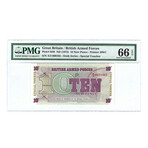 1970's $10 Military Payment Certificate // British Armed Forces Series M48 // PMG Certified Gem Uncirculated 66 EPQ