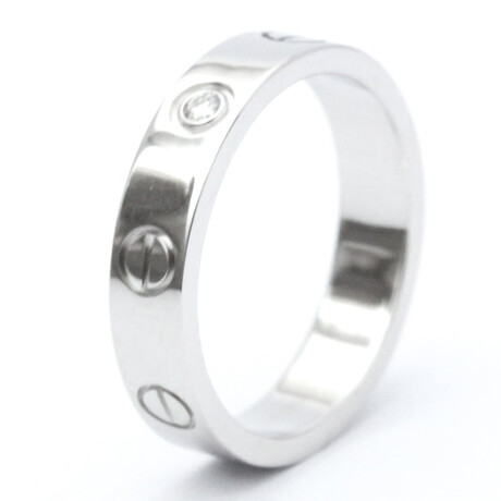 Cartier // 18k White Gold Mini Love Diamond Ring // Ring Size: 5.25 // Store Display