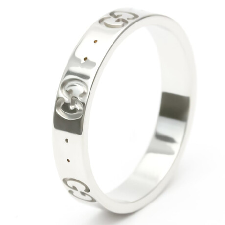 Gucci // 18k White Gold Icon Ring // Ring Size: 8.5 // Store Display