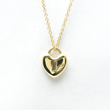 Tiffany & Co. // 18k Yellow Gold Heart Lock Necklace // 15.94" // Store Display