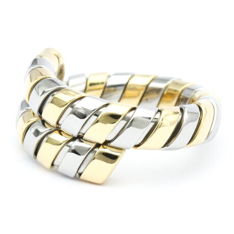 Bulgari // 18k Rose Gold + 18k White Gold + 18k Yellow Gold Tubogas Ring // Ring Size: 5.5 // Store Display