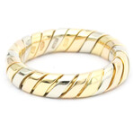 Bulgari // 18k Rose Gold + 18k White Gold + 18k Yellow Gold Tubogas Ring I // Ring Size: 5.5 // Store Display