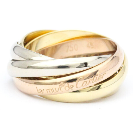 Cartier // 18k Rose Gold + 18k White Gold + 18k Yellow Gold Trinity Ring // Ring Size: 4.5 // Store Display