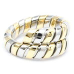 Bulgari // 18k Rose Gold + 18k White Gold + 18k Yellow Gold Tubogas Ring // Ring Size: 5.5 // Store Display