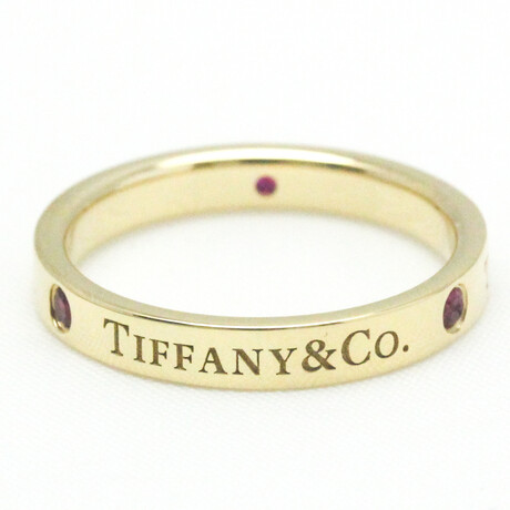 Tiffany & Co. // 18k Yellow Gold Flat Ruby Ring // Ring Size: 6 // Store Display