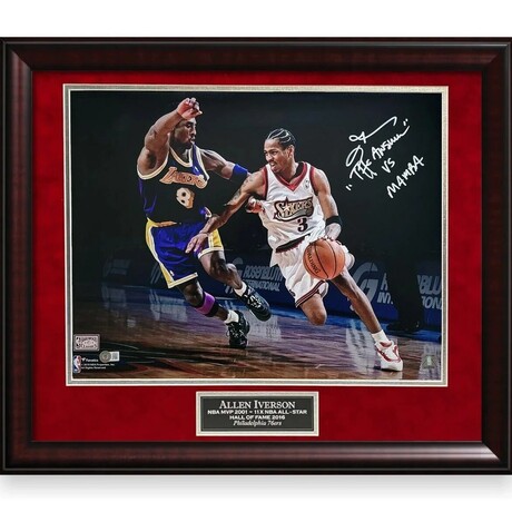 Allen Iverson // Philadelphia 76ers // Autographed Photograph + Inscription + Framed