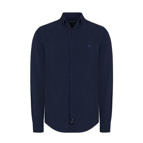 Button-Down Collar Shirt // Navy Blue (S)