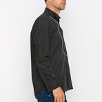 Spread Collar Tuxedo Shirt // Black (S)