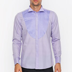 Spread Collar Tuxedo Shirt // Lilac (S)