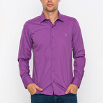 Spread Collar Shirt // Purple (S)