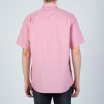 Spread Collar Short Sleeve Front Pocket Shirt // Pink (S)