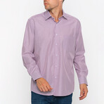 Spread Collar Striped Shirt // Lilac (S)