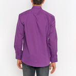 Spread Collar Front Pocket Shirt // Purple (S)