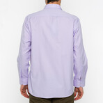 Spread Collar Diamond Pattern Front Pocket Shirt // Lilac (S)