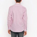 Spread Collar Square Pattern Shirt // Pink (S)