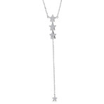 14K White Gold DIamond Star Necklace