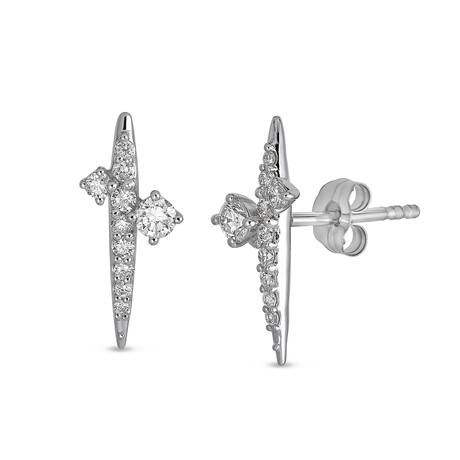 14K White Gold Diamond Earrings
