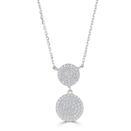 14K White Gold Diamond Circle Necklace