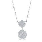 14K White Gold Diamond Circle Necklace