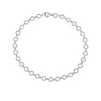 14K White Gold Diamond Circle Bracelet