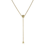 14K Yellow Gold Diamond Drop Chain Necklace