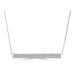 14K White Gold Diamond Bar Necklace