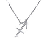 14K White Gold Diamond Sagittarius Necklace