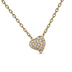 14K Yellow Gold Diamond Heart Necklace