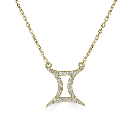 14K Yellow Gold Diamond Gemini Necklace