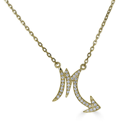 14K Yellow Gold Diamond Scorpio Necklace