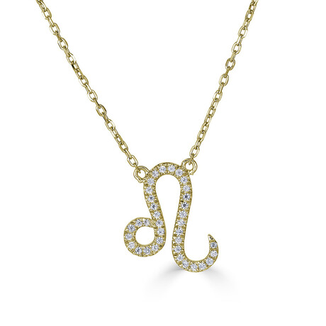 14K Yellow Gold Diamond Leo Necklace