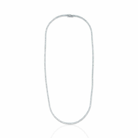 18K White Gold Diamond Tennis Necklace // 17" // New