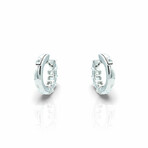 18K White Gold Diamond Hoop Earrings // New