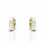 18K Yellow Gold Diamond Hoop Earrings // New