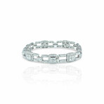 18K White Gold Diamond Bracelet I // 7" // New